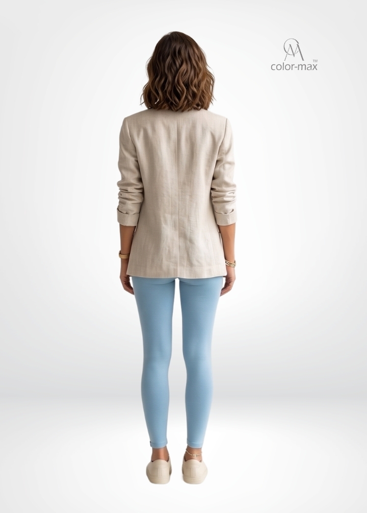 SKY BLUE - Premium Cotton Lycra Ankle Leggings - Hover